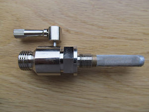 Fuel Petrol Tap Nickel plated 1/8 X 1/4" - Round Lever - Ethanol Resistant