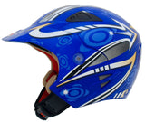 SHIRO SH 60 Indoor Trials Motorcycle Cross Open Face Helmet - Red - Blue - White