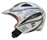 SHIRO SH 60 Indoor Trials Motorcycle Cross Open Face Helmet - Red - Blue - White